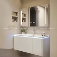 Bộ tủ gương đèn LED kết hợp tủ chậu lavabo cao cấp
